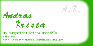 andras krista business card